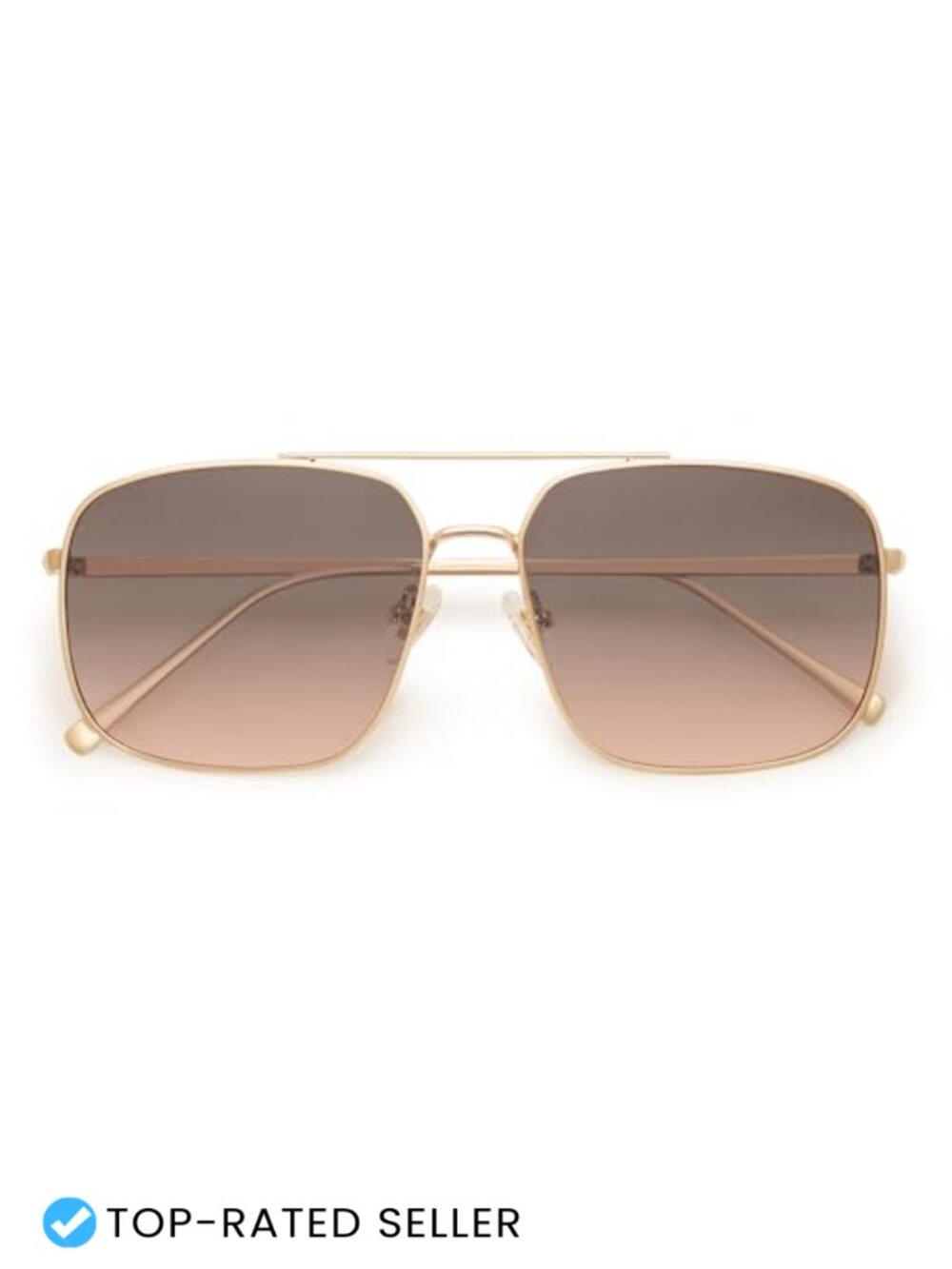 Trendy Square Aviator Sunglasses UV400 Metal Frame